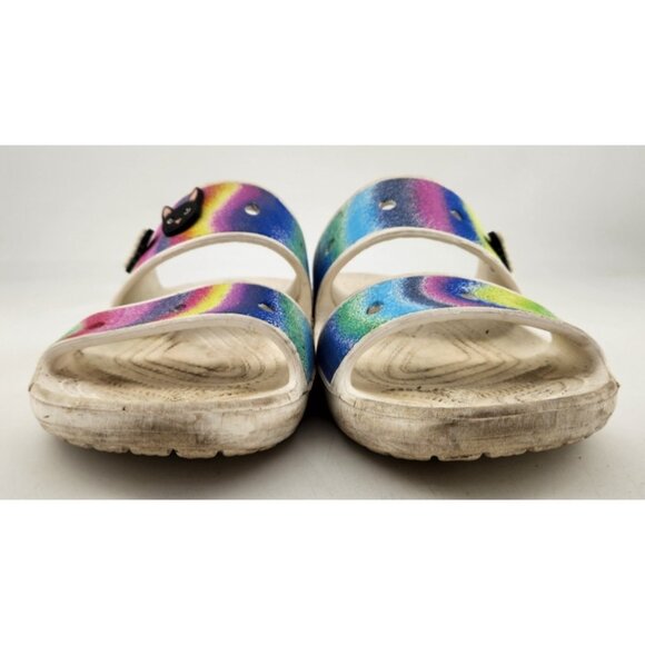 Crocs Men's 9 Women's 11 Rainbow Spray Tie Dye Strap Sandal 208055 - Picture 2 of 14